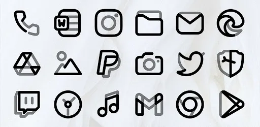 Aline Black: linear icon pack